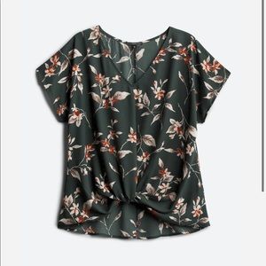 West K | Green Floral Blouse | MEDIUM